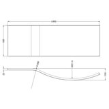 Nuie Acrylic B-Shaped Shower Bath Front Panel Gloss White WBB202 LD