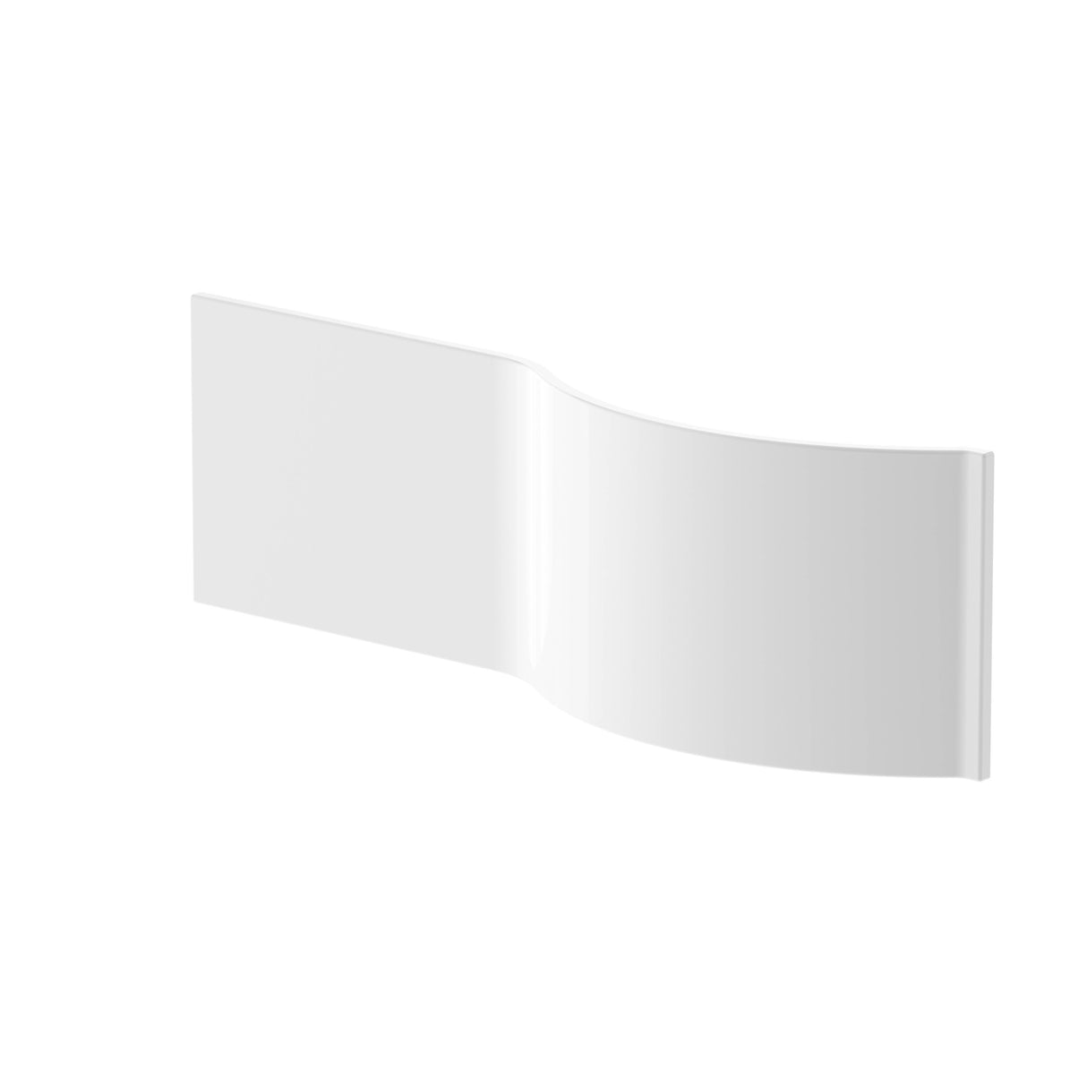Nuie Acrylic P-Shaped Shower Bath Front Panel Gloss White WBP203
