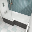 Nuie L-Shaped Shower Bath Without Bath Panel White WBS1585L LS