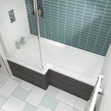 Nuie Fay Complete Bathroom Suite - WC - Shower Bath LH - 550mm Wide Basin Vanity Unit