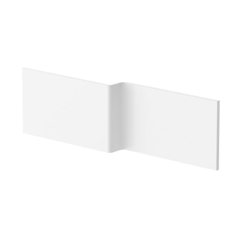 Nuie Acrylic L-Shaped Shower Bath Front Panel Gloss White WBS304