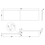 Nuie Acrylic L-Shaped Shower Bath Front Panel Gloss White WBS304 LD