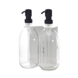 White Double Wall Mounted Soap Dispenser