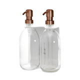 White Double Wall Mounted Soap Dispenser