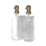 White Double Wall Mounted Soap Dispenser