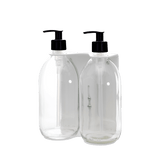 White Double Wall Mounted Soap Dispenser