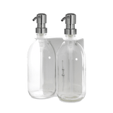 White Double Wall Mounted Soap Dispenser