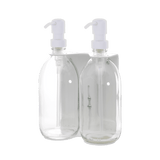 White Double Wall Mounted Soap Dispenser