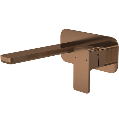 Nuie Windon 2-Hole Wall Mounted Basin Mixer Tap with Plate Brushed Bronze WIN1528