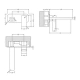 Nuie Windon 2-Hole Wall Mounted Basin Mixer Tap with Plate Brushed Bronze WIN1528 LD