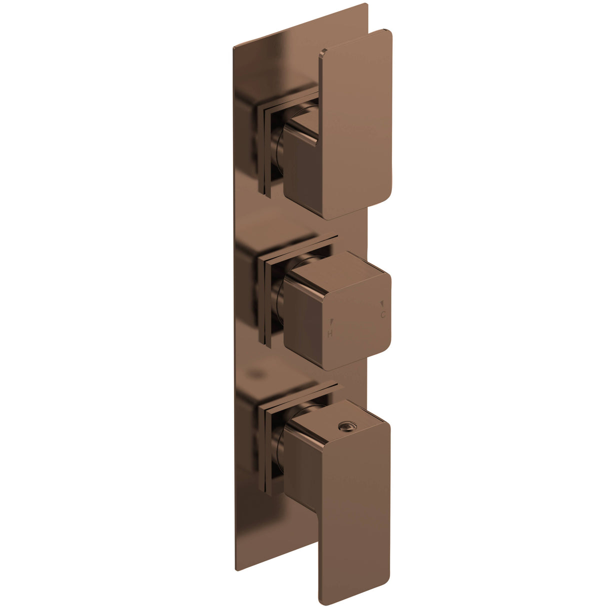 Nuie Windon 3 Outlet Thermostatic Concealed Shower Valve With Diverter Brushed Bronze WIN15TR03