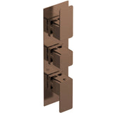 Nuie Windon 3 Outlet Thermostatic Concealed Shower Valve With Diverter Brushed Bronze WIN15TR03