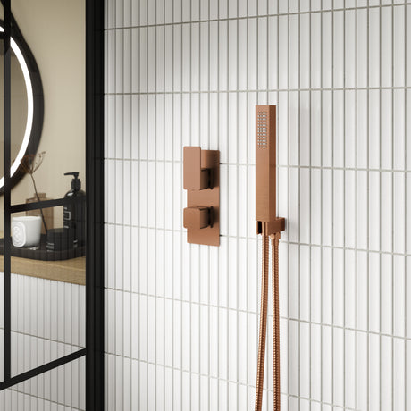 Nuie Windon 1 Outlet Thermostatic Concealed Shower Valve Brushed Bronze WIN15TW01 LS