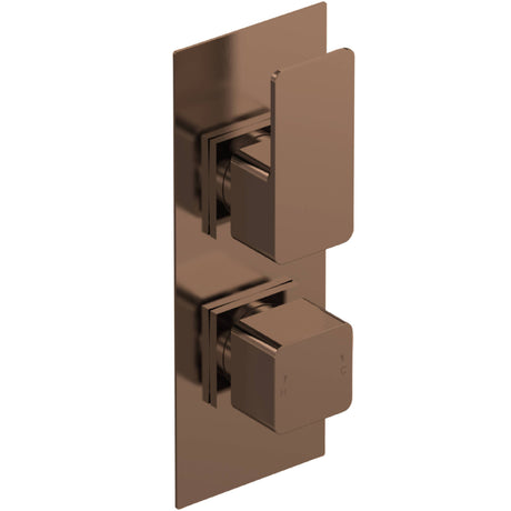 Nuie Windon 2 Outlet Thermostatic Concealed Shower Valve With Diverter Brushed Bronze WIN15TW02