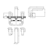 Nuie Windon 3-Hole Deck Mounted Bath Filler Tap Chrome WIN333 LD
