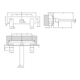 Nuie Windon 3-Hole Wall Mounted Basin Mixer Tap with Plate Chrome WIN350 LD