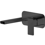 Nuie Windon 2-Hole Wall Mounted Basin Mixer Tap with Plate Matt Black WIN428