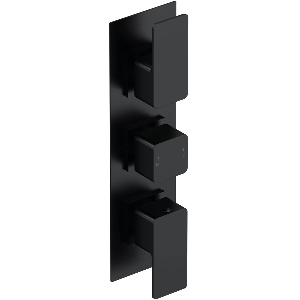 Nuie Windon 2 Outlet Thermostatic Concealed Shower Valve Matt Black WIN4TR02