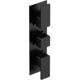 Nuie Windon 2 Outlet Thermostatic Concealed Shower Valve Matt Black WIN4TR02