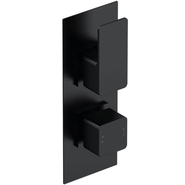 Nuie Windon 1 Outlet Thermostatic Concealed Shower Valve Matt Black WIN4TW01
