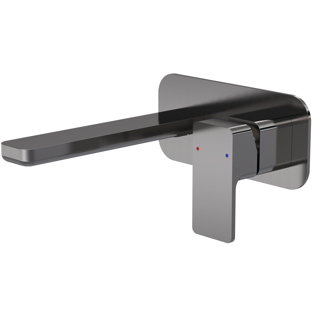 Nuie Windon 2-Hole Wall Mounted Basin Mixer Tap with Plate Brushed Pewter WIN728