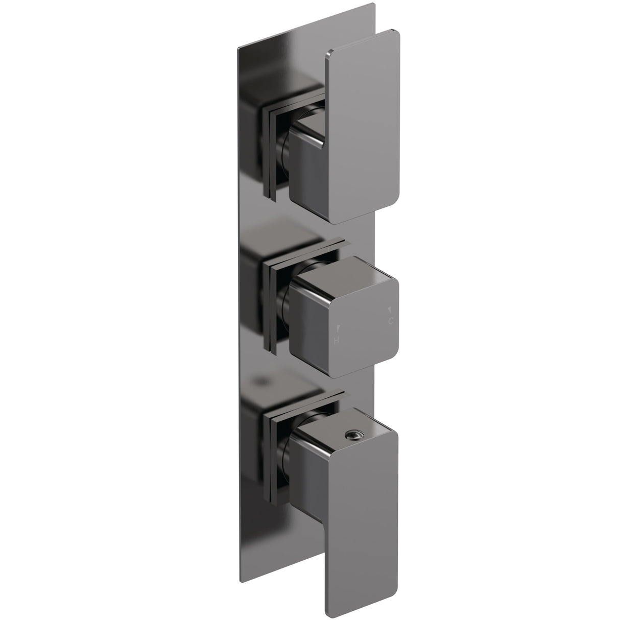 Nuie Windon 2 Outlet Thermostatic Concealed Shower Valve Brushed Pewter WIN7TR02