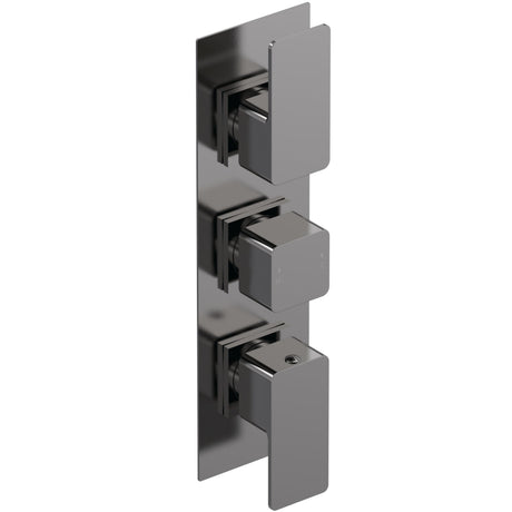 Nuie Windon 2 Outlet Thermostatic Concealed Shower Valve Brushed Pewter WIN7TR02