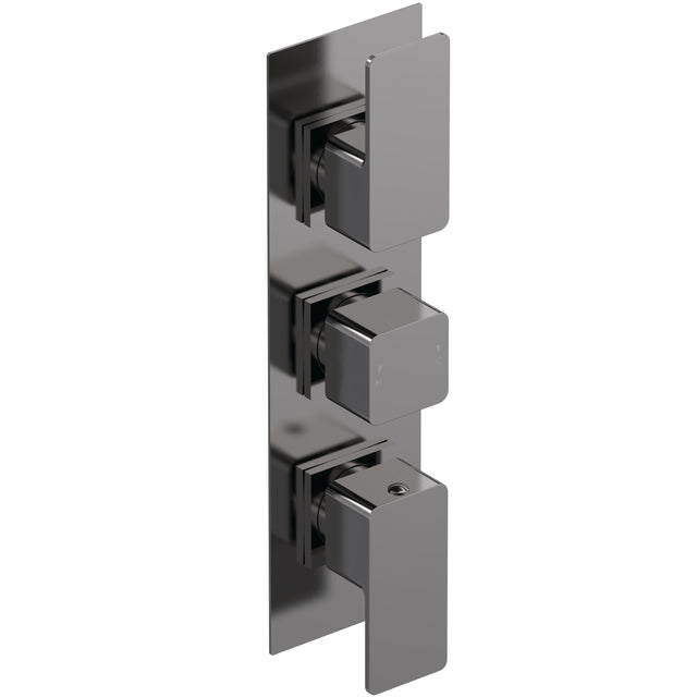 Nuie Windon 2 Outlet Thermostatic Concealed Shower Valve Brushed Pewter WIN7TR02