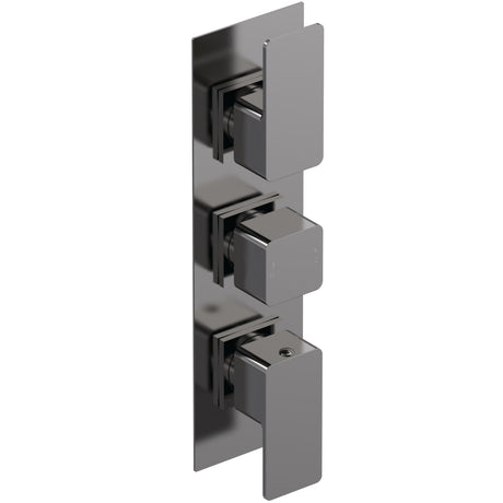Nuie Windon 3 Outlet Thermostatic Concealed Shower Valve With Diverter Brushed Pewter WIN7TR03