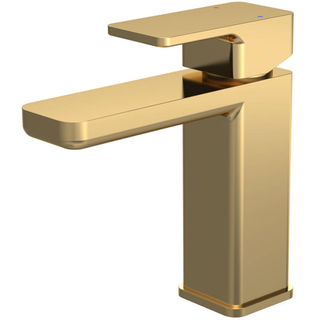 Nuie Windon Mono Basin Mixer Tap with Waste Brushed Brass WIN805