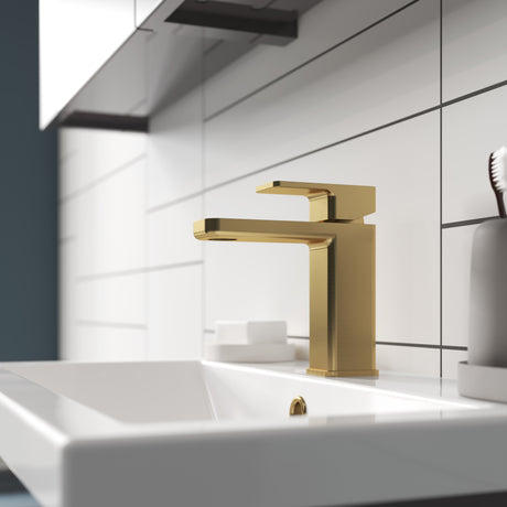 Nuie Windon Mono Basin Mixer Tap with Waste Brushed Brass WIN805 LS