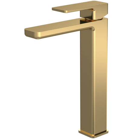 Nuie Windon Tall Mono Basin Mixer Tap Brushed Brass WIN870