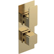 Nuie Windon 2 Outlet Thermostatic Concealed Shower Valve With Diverter Brushed Brass WIN8TW02
