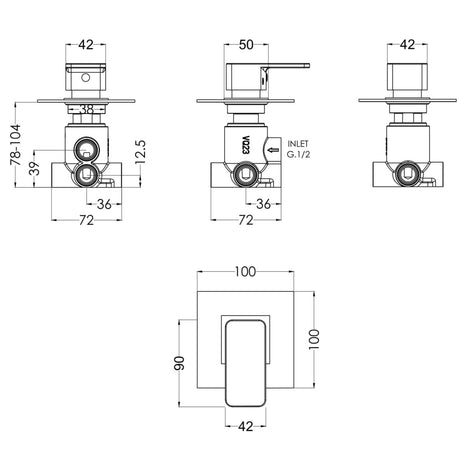 Nuie Windon 2/3/4 Way Diverter Valve Chrome WINWD14 LD
