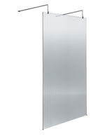 Hudson Reed 8mm Fluted Wetroom Screen - Freestanding With Arms - Chrome WRAF19510