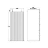 Hudson Reed 8mm Fluted Wetroom Screen - Freestanding With Arms - Chrome WRAF19590 LD