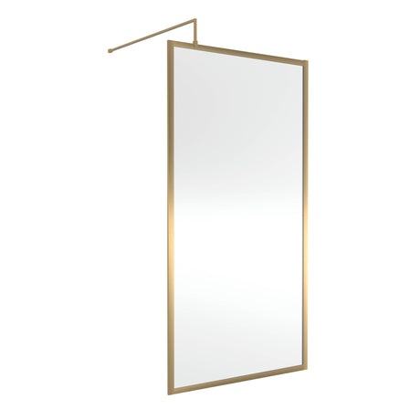 Nuie 8mm Full Outer Frame Wetroom Screen Brushed Brass WRFBB1810