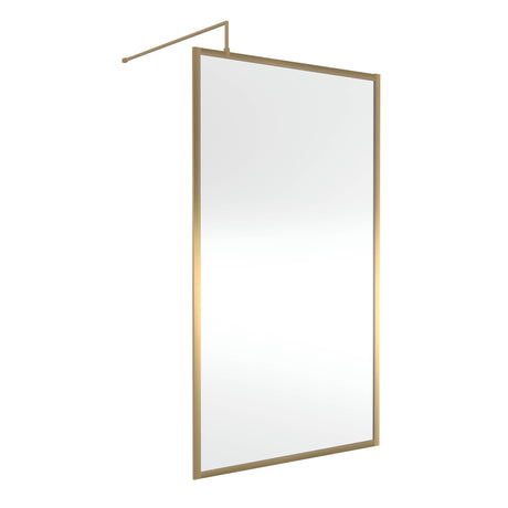 Nuie 8mm Full Outer Frame Wetroom Screen Brushed Brass WRFBB1811
