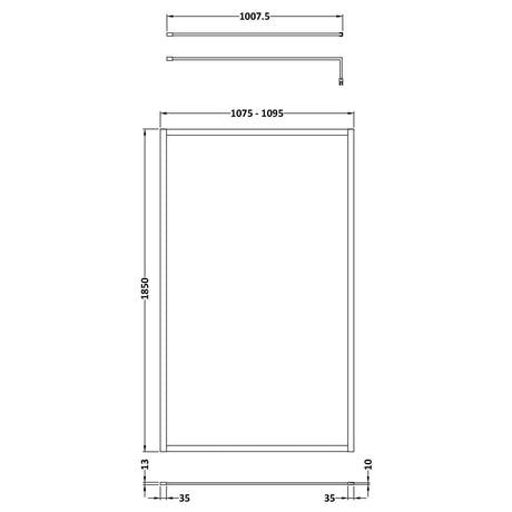 Nuie 8mm Full Outer Frame Wetroom Screen Brushed Brass WRFBB1811 LD