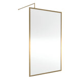 Nuie 8mm Full Outer Frame Wetroom Screen Brushed Brass WRFBB1812