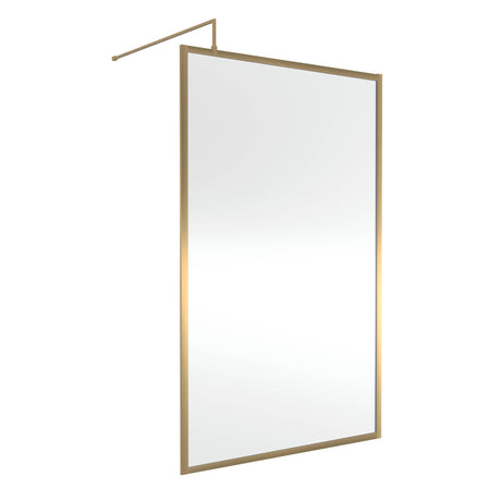 Nuie 8mm Full Outer Frame Wetroom Screen Brushed Brass WRFBB1812