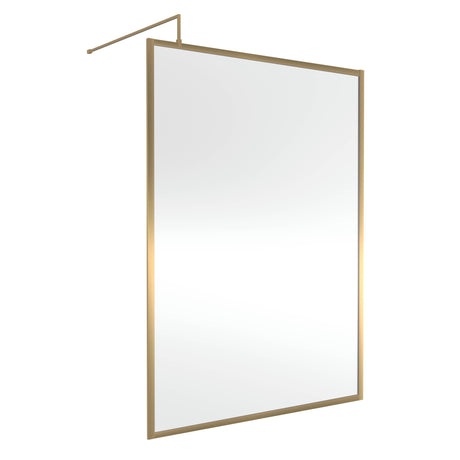 Nuie 8mm Full Outer Frame Wetroom Screen Brushed Brass WRFBB1814