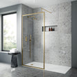 Nuie 8mm Full Outer Frame Wetroom Screen Brushed Brass WRFBB1814 LS