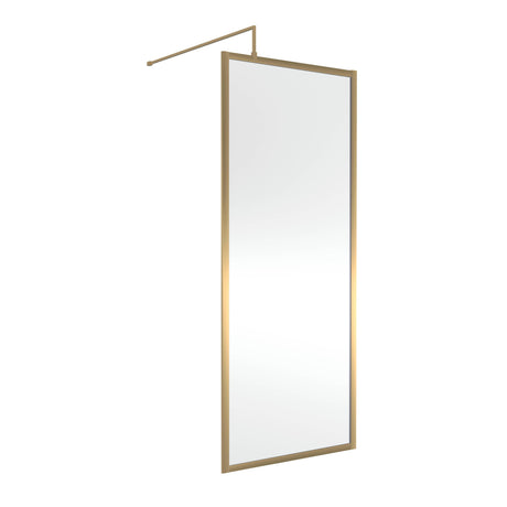 Nuie 8mm Full Outer Frame Wetroom Screen Brushed Brass WRFBB1876