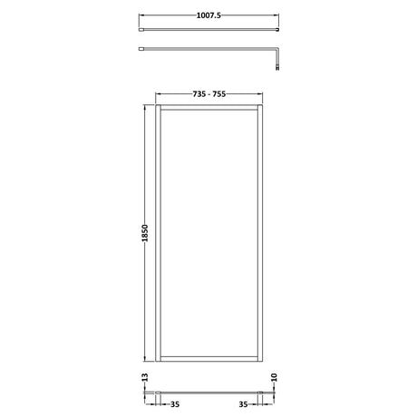 Nuie 8mm Full Outer Frame Wetroom Screen Brushed Brass WRFBB1876 LD