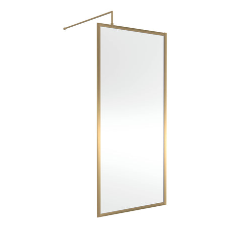 Nuie 8mm Full Outer Frame Wetroom Screen Brushed Brass WRFBB1890