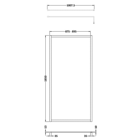 Nuie 8mm Full Outer Frame Wetroom Screen Brushed Brass WRFBB1890 LD