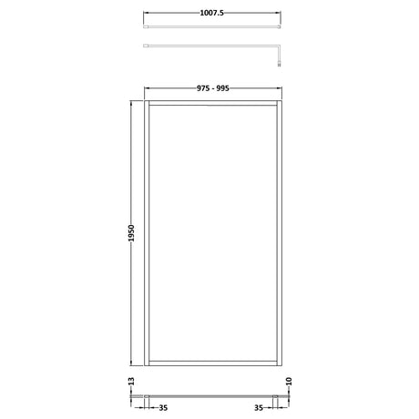 Hudson Reed 8mm Full Outer Frame Wetroom Screen Brushed Brass WRFBB1910 LD