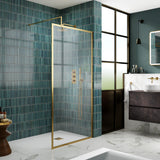 Hudson Reed 8mm Full Outer Frame Wetroom Screen Brushed Brass WRFBB1910 LS