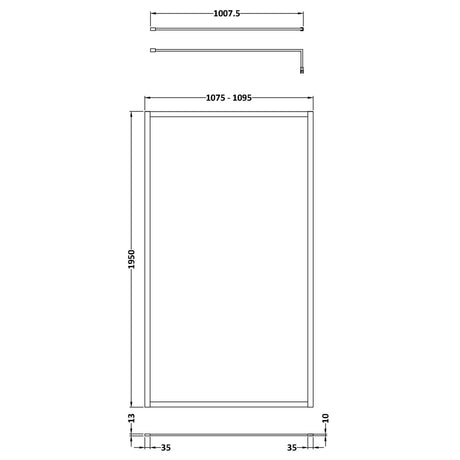 Hudson Reed 8mm Full Outer Frame Wetroom Screen Brushed Brass WRFBB1911 LD